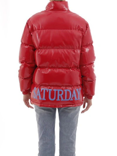 Shop Alberta Ferretti Red Down Jacket Saturday