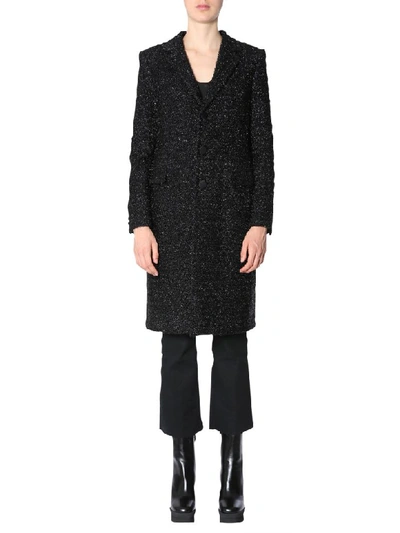 Shop Saint Laurent Chesterfield Coat In Nero