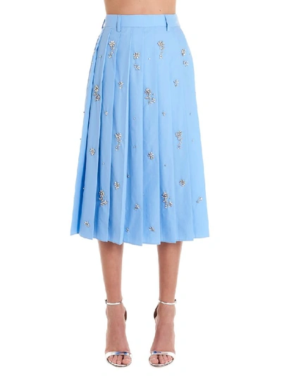 Shop Prada Skirt In Light Blue