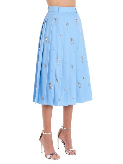 Shop Prada Skirt In Light Blue