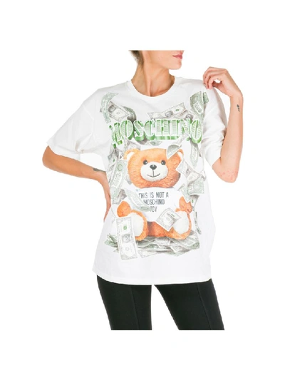 Shop Moschino Dollar Teddy Bear T-shirt In Bianco