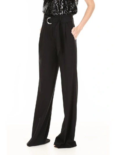 Shop Michael Michael Kors Belted Palazzo Trousers In Black (black)