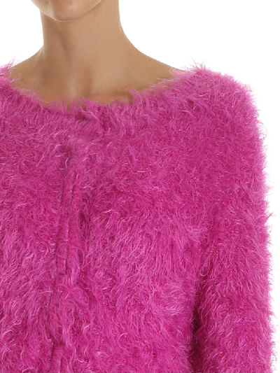 Shop Pinko Cardigan In Fuchsia