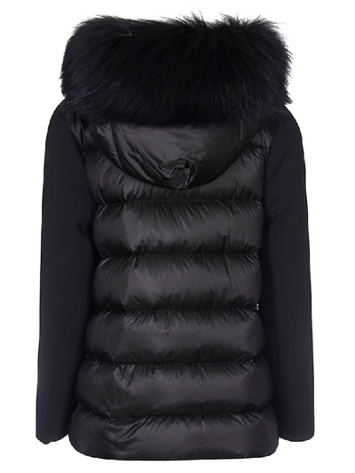 Shop Rrd - Roberto Ricci Design Back Padded Detail Furred Hood Jacket In Nero