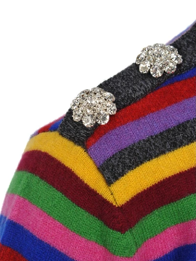 Shop Ganni Cashmere Knit Multicolor Pullover