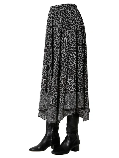 Shop Michael Michael Kors Georgette Midi Skirt In Animalier