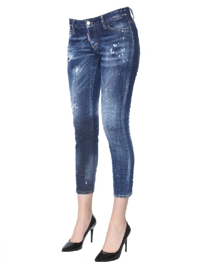 Shop Dsquared2 Jennifer Cropped Jeans In Blu