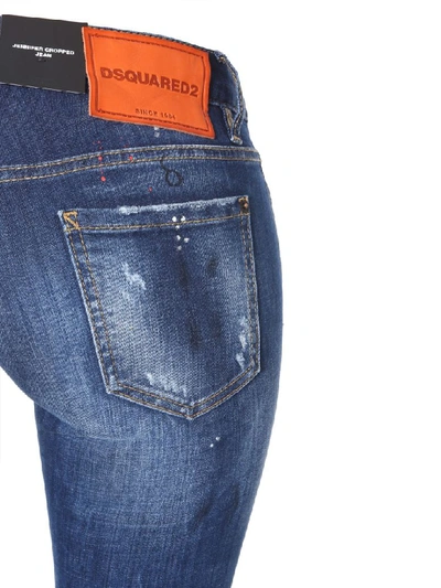 Shop Dsquared2 Jennifer Cropped Jeans In Blu