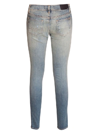 Shop Amiri Distressed Skinny Jeans In Blu