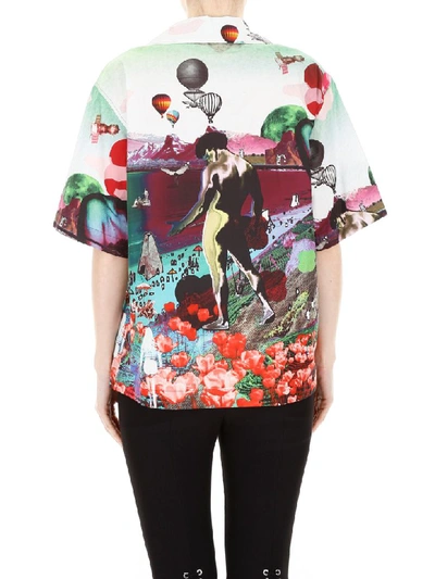 Shop Prada Printed Bowling Shirt In Smeraldo (red)