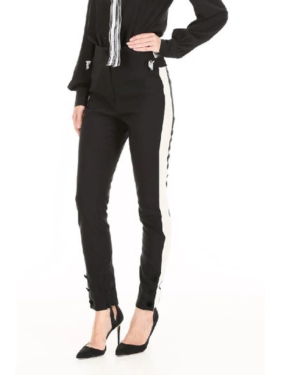 Shop Dolce & Gabbana Zebra Trousers With Stirrups In Nero Bianco (black)