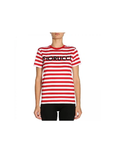 Shop Fiorucci Short Sleeve T-shirt In Red/white
