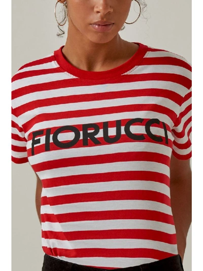 Shop Fiorucci Short Sleeve T-shirt In Red/white