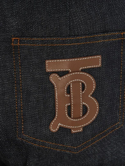 Shop Burberry Monogram Patch Jeans In Indigo