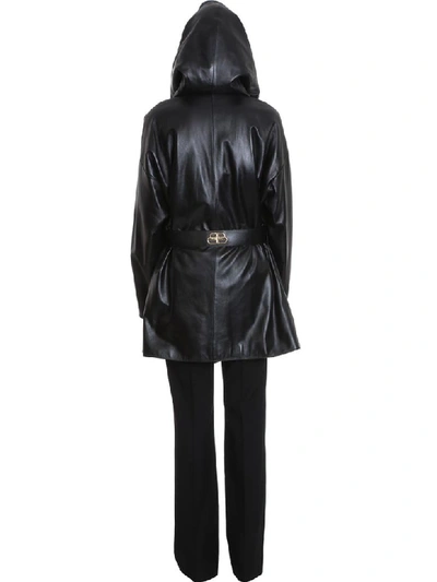 Shop Balenciaga Incognito Coat In Black Leather