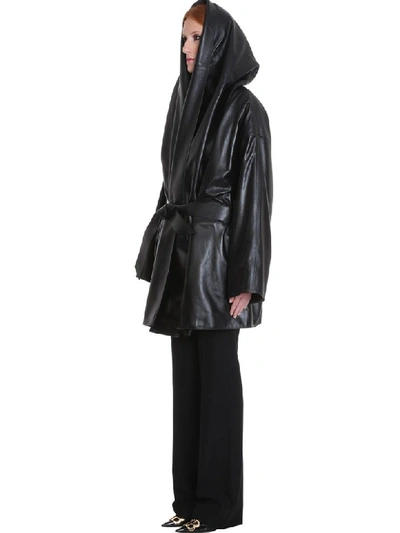 Shop Balenciaga Incognito Coat In Black Leather