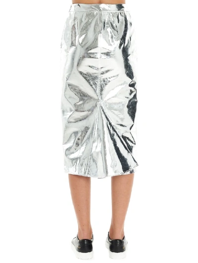 Shop Mcq By Alexander Mcqueen Mirror Skirt In Silver