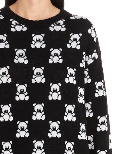 Shop Moschino Teddy Sweater In Black & White