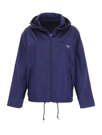 Shop Prada Nylon Jacket In Inchiostro (blue)