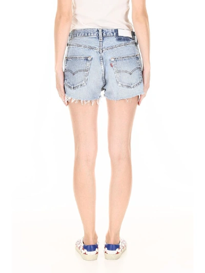 Shop Re/done Denim Shorts In Indigo (blue)