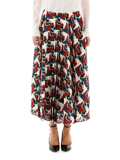 Shop Valentino Lovers Print Skirt In Avorio Multicolor (white)