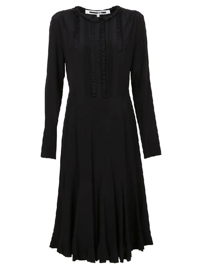 Shop Mcq By Alexander Mcqueen Black Silk Dress