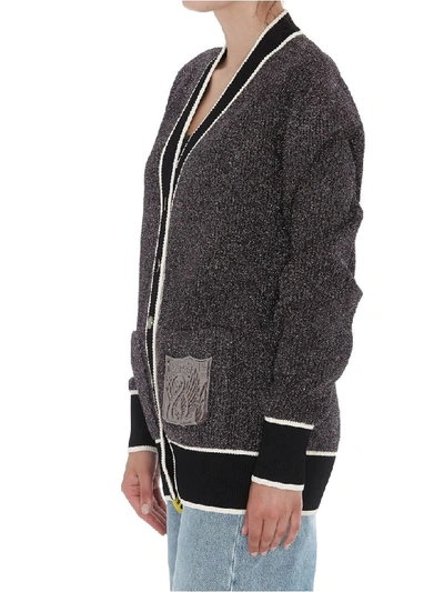 Shop Off-white Metal Cardigan In Silver