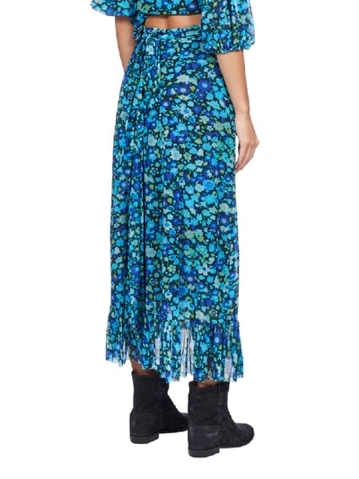 Shop Ganni Skirt In Azure Blue