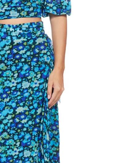 Shop Ganni Skirt In Azure Blue