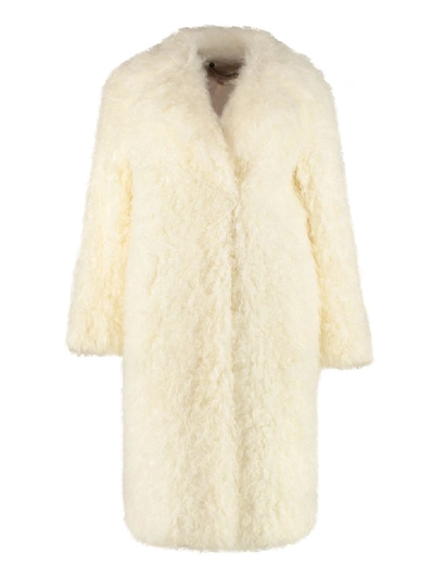 Shop Michael Michael Kors Faux Fur Coat In White