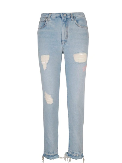 Shop Heron Preston Distressed Jeans In Blue
