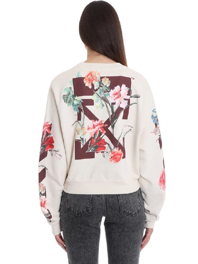 Shop Off-white Flowers Carryov Sweatshirt In Beige Cotton