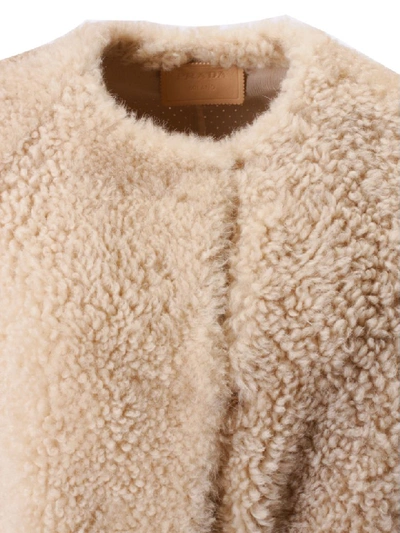 Shop Prada Fur Coat In Cammello