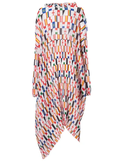 Shop Balenciaga Printed Dress In Multicolor