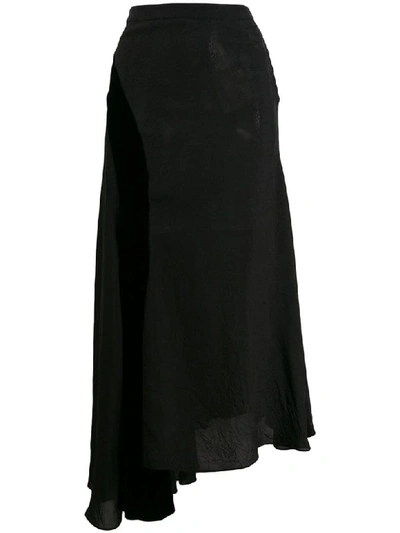 Shop Loewe Velvet Patch Skirt In Black