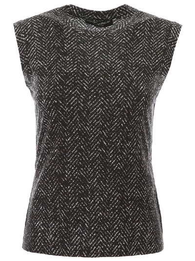 Shop Dolce & Gabbana Chevron Wool Knit In Fantasia Non Stampa (black)