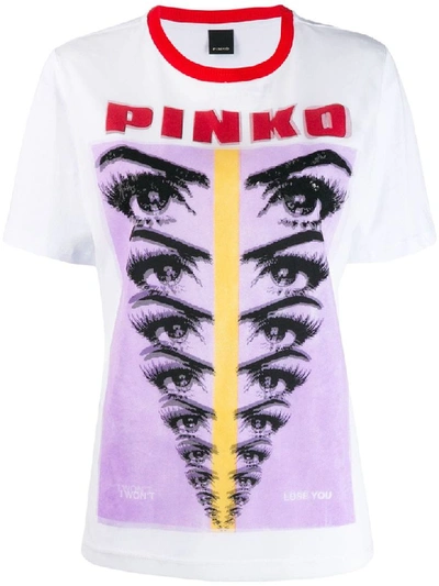 Shop Pinko Breath T-shirt In Mult.bianco/rosso