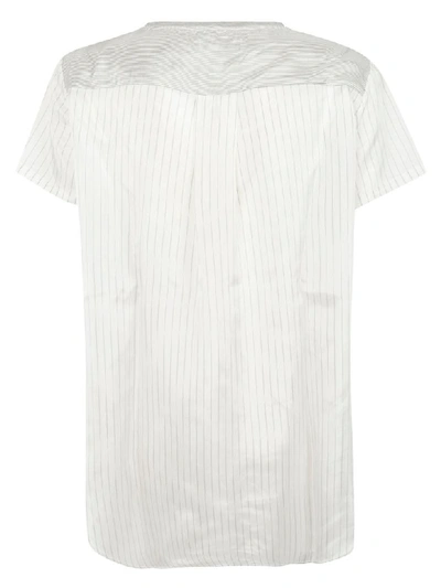 Shop Aspesi Paneled T-shirt In Grey/white