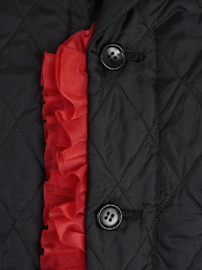 Shop Comme Des Garçons Quilted Coat In Black Red
