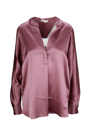 Shop Vince Blouse In Pink & Purple