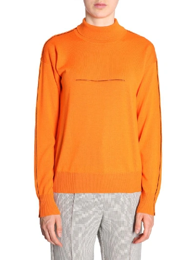 Shop Mm6 Maison Margiela Turtleneck Jumper In Arancione