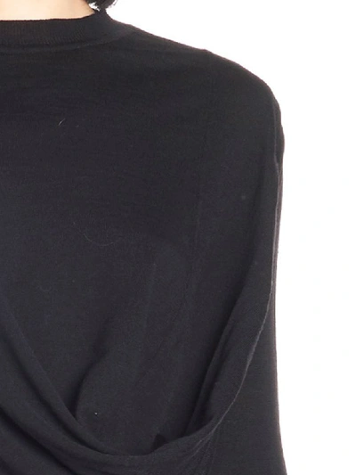 Shop Rick Owens Draped Knit Sweater In Black