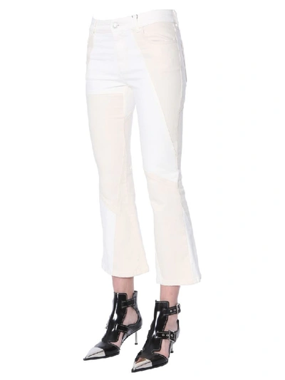 Shop Alexander Mcqueen Kickback Jeans In Beige