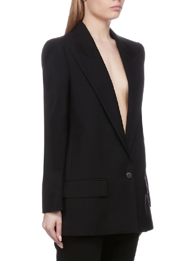 Shop Givenchy One Button Blazer In Nero