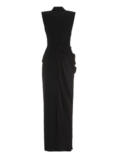 Shop Alexander Mcqueen Draped Asymmetric Dress In Black