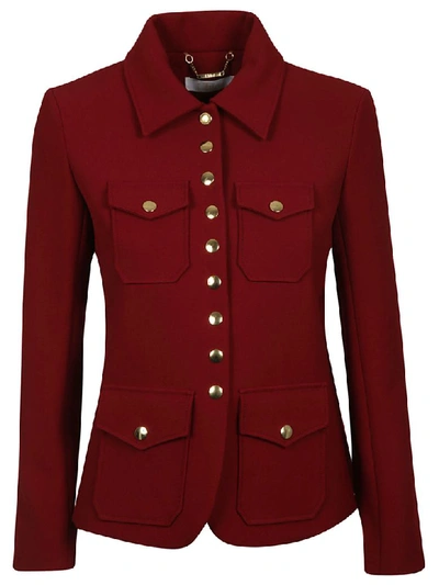 Shop Chloé Button Up Jacket In Past Red