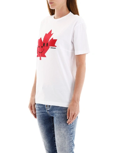 Shop Dsquared2 Smile Leaf T-shirt In White (white)