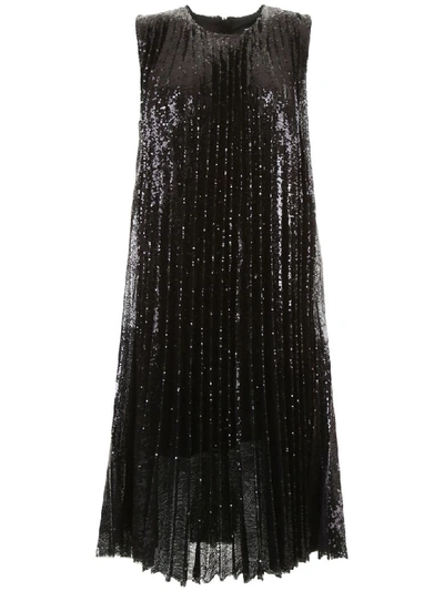 Shop Msgm Micro Sequin Dress In Black (black)