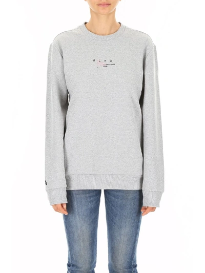Shop Alyx Sweatshirt With Print In Grey Melange (grey)