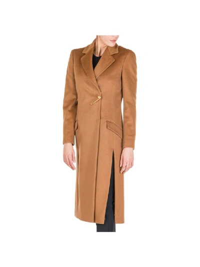 Shop Versace Carlie Coats In Marrone